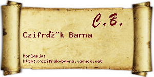 Czifrák Barna névjegykártya
